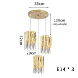 Small Round Gold Crystal LED Chandelier - Julia M LifeStyles
