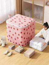 Large capacity clothing storage bag Portable clothing quilt storage bag Bedroom organizer foldable dust-proof quilt zipper bag - Julia M LifeStyles