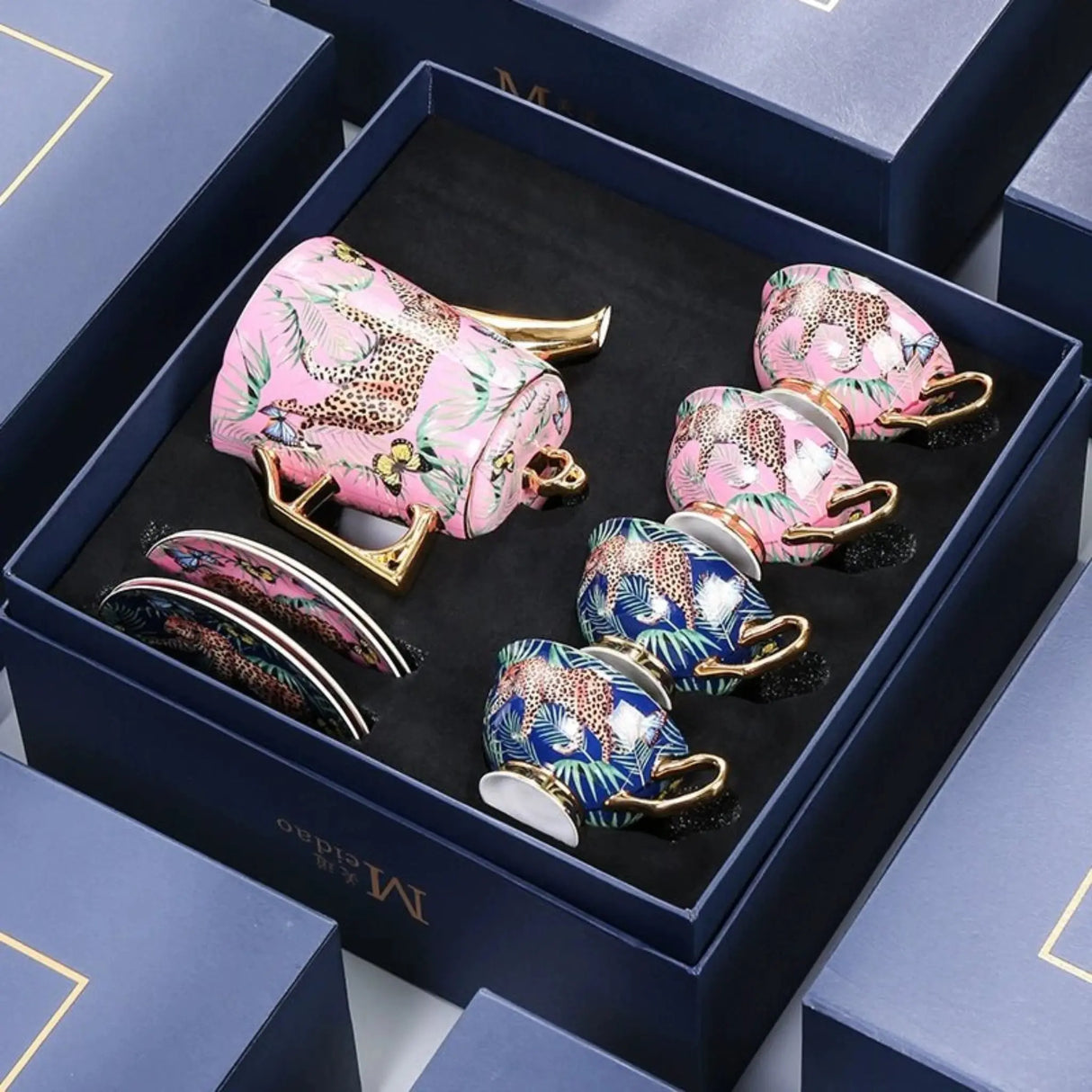 Exquisite European Bone China Coffee Cup Set in Luxury Gift Box - Julia M LifeStyles