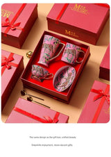 Exquisite European Bone China Coffee Cup Set in Luxury Gift Box - Julia M LifeStyles