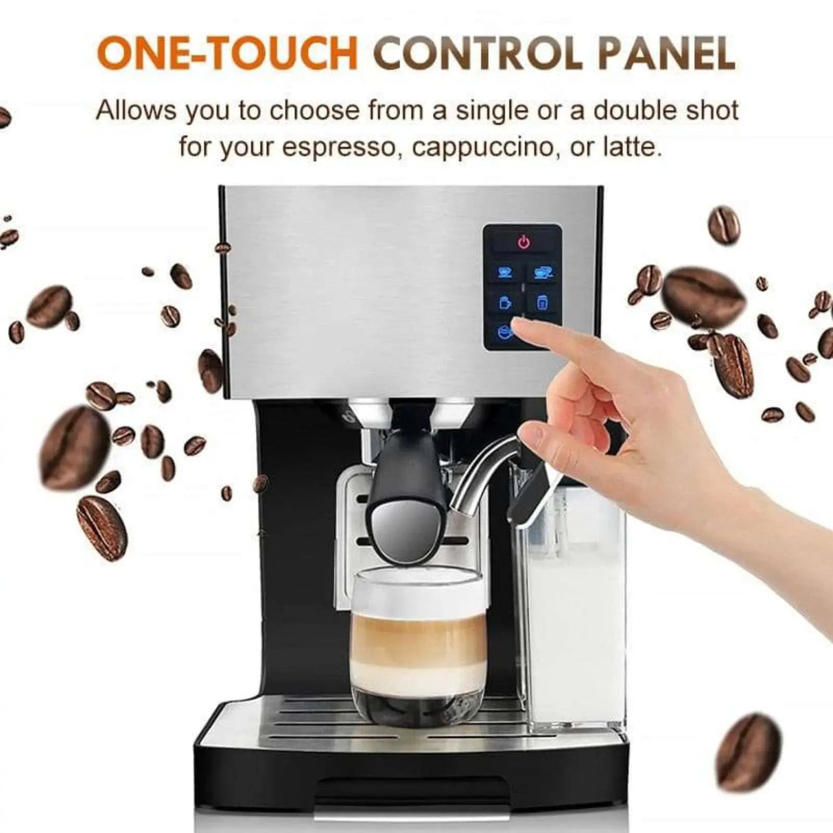 19 Bar All-in-One Coffee-Espresso Maker with Milk Froth - Julia M LifeStyles