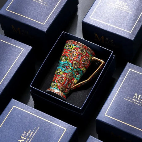 Ceramic Mug Large Capacity Tea Cup Office Bone China Cup Teacup Water Cup Gift Box - Julia M LifeStyles