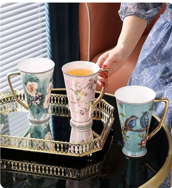 Ceramic Mug Large Capacity Tea Cup Office Bone China Cup Teacup Water Cup Gift Box - Julia M LifeStyles