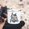 Faith Hope Love Print Christian Creative Enamel Mugs Outdoor Travel Coffee Cup Drink Dessert Milk Vintage Handle Drinkware Gift Julia M Home & Kitchen