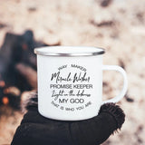 Faith Hope Love Print Christian Creative Enamel Mugs Outdoor Travel Coffee Cup Drink Dessert Milk Vintage Handle Drinkware Gift Julia M Home & Kitchen