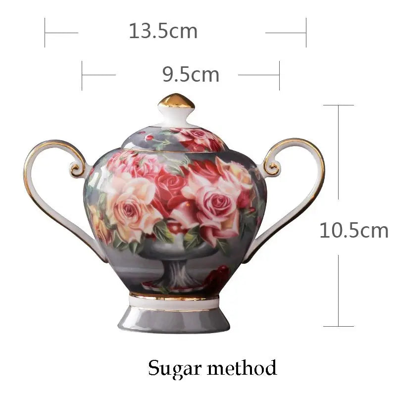 Retro Rose Euro Bone China Tea Cup & Saucer Set with Heart Plate - Julia M LifeStyles