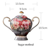 Retro Rose Euro Bone China Tea Cup & Saucer Set with Heart Plate - Julia M LifeStyles