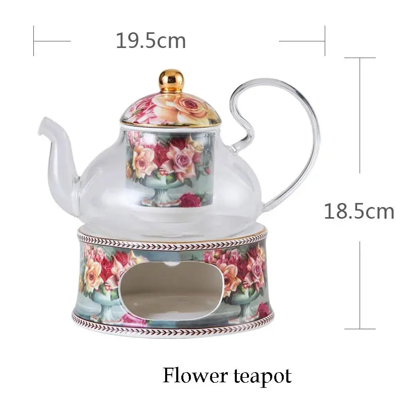 Retro Rose Euro Bone China Tea Cup & Saucer Set with Heart Plate - Julia M LifeStyles