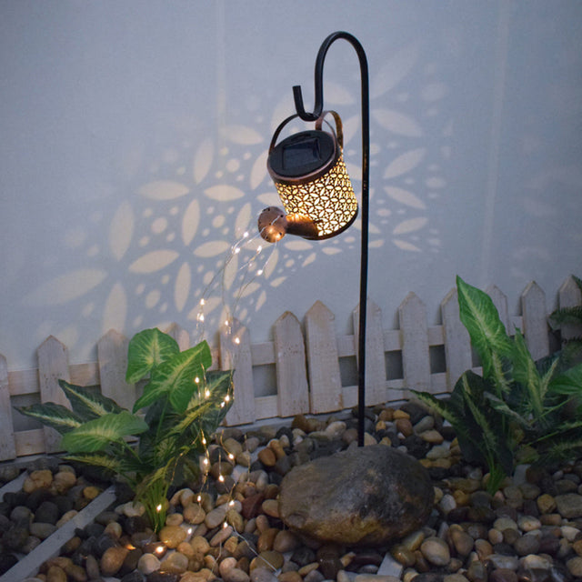 Elegant Solar Wrought Iron Kettle Projection Lamp for Outdoor Décor Julia M Home & Kitchen