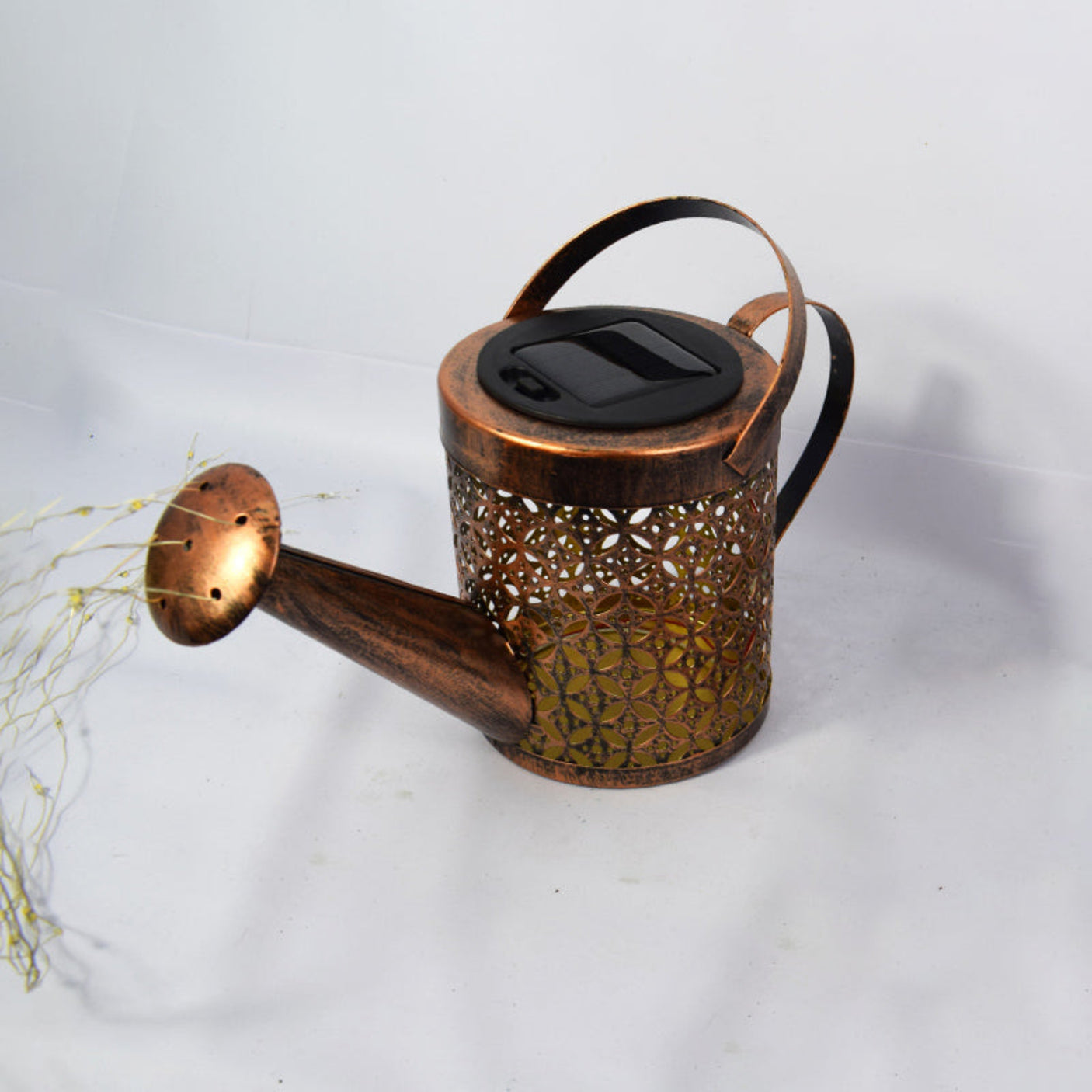 Elegant Solar Wrought Iron Kettle Projection Lamp for Outdoor Décor Julia M Home & Kitchen