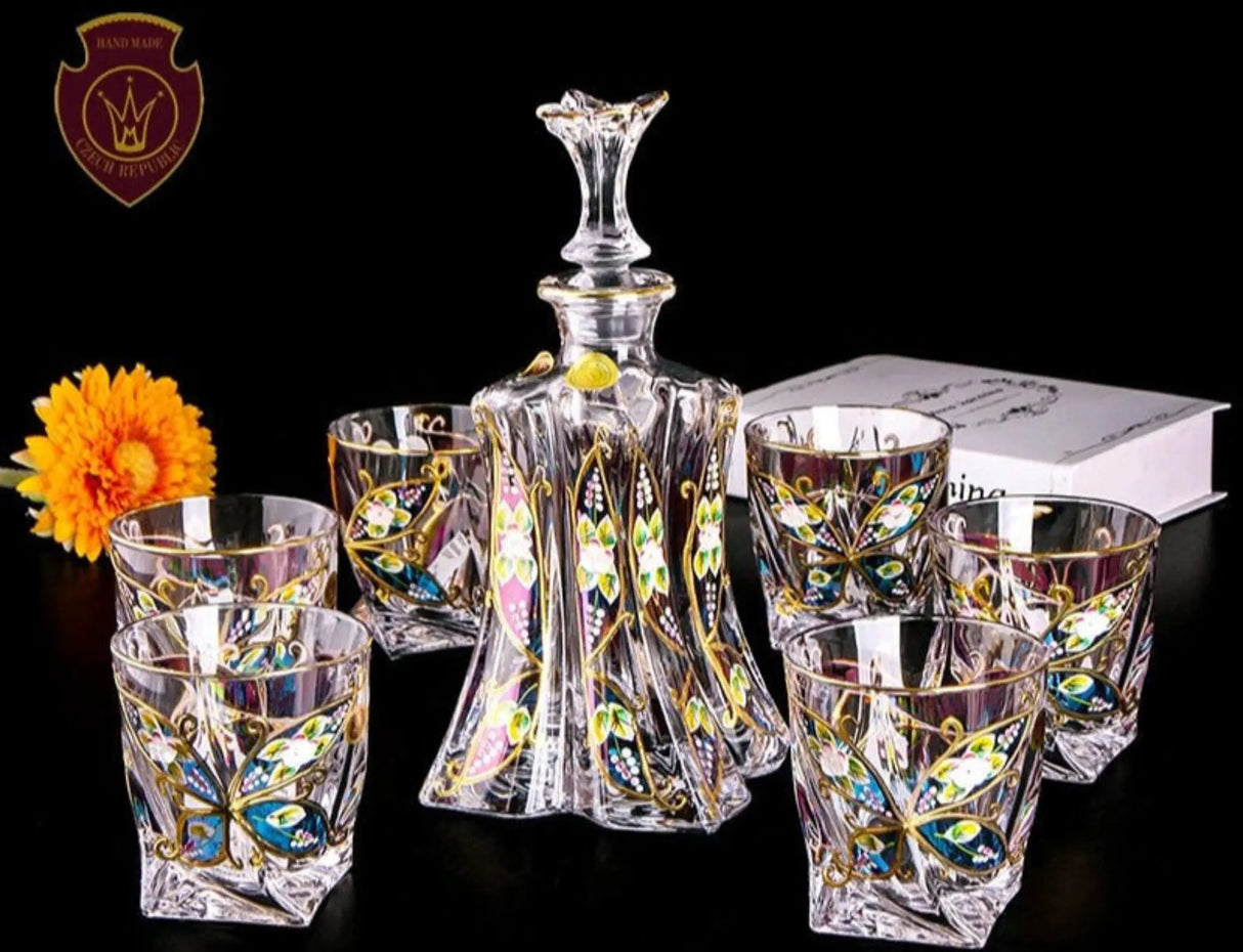 Bohemia Crystal Glass Whiskey & Wine Set - 401ML to 500ML - Julia M LifeStyles