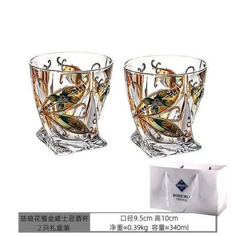 Bohemia Crystal Glass Whiskey & Wine Set - 401ML to 500ML - Julia M LifeStyles