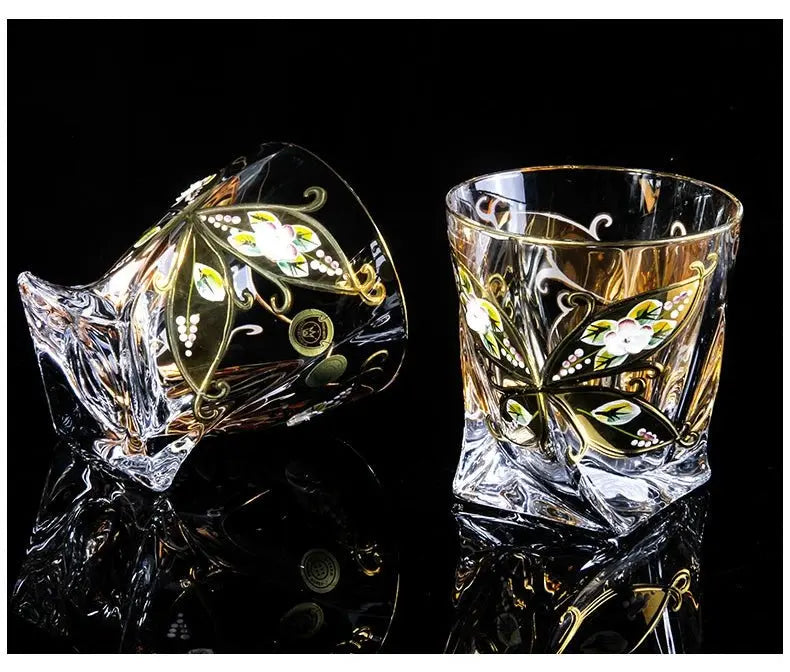 Bohemia Crystal Glass Whiskey & Wine Set - 401ML to 500ML - Julia M LifeStyles