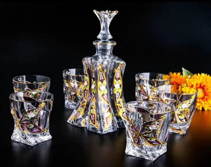 Bohemia Crystal Glass Whiskey & Wine Set - 401ML to 500ML - Julia M LifeStyles