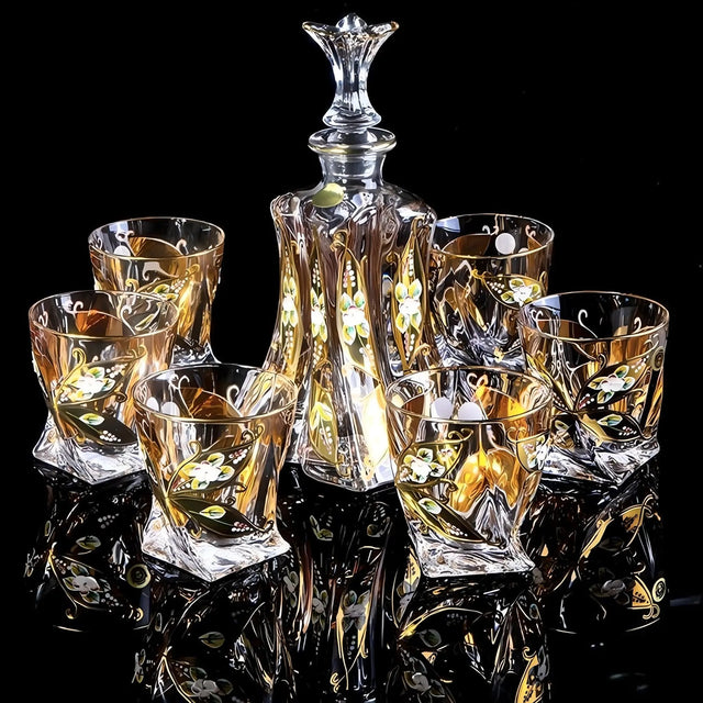 Bohemia Crystal Glass Whiskey & Wine Set - 401ML to 500ML - Julia M LifeStyles