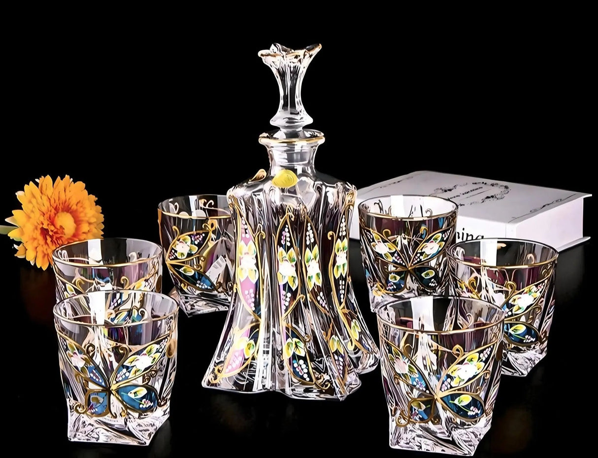 Bohemia Crystal Glass Whiskey & Wine Set - 401ML to 500ML - Julia M LifeStyles