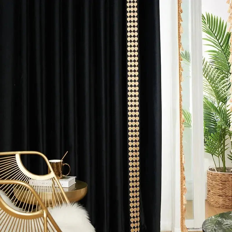 Light Luxury Mix and Match Black Blackout Velvet Curtains - Julia M LifeStyles