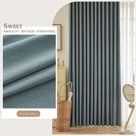 Japanese Style Blackout Chenille Curtain -Tape for Hooks processing - Julia M LifeStyles