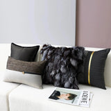 Accessible Luxury Wind Black Geometric Fox Fur Pillow Cover - Julia M LifeStyles