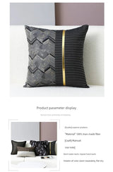 Accessible Luxury Wind Black Geometric Fox Fur Pillow Cover - Julia M LifeStyles