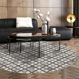 Geometric Pattern Round Carpet - Anti-Slip & Machine Washable - Julia M LifeStyles