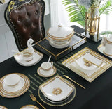 Bone China Deep Dinner Plate 10 Suit Plates 8-Inch Soup Plate For Home Salad Dish Creative Dinner Plate Square Angle Plate - Julia M LifeStyles