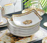 Bone China Deep Dinner Plate 10 Suit Plates 8-Inch Soup Plate For Home Salad Dish Creative Dinner Plate Square Angle Plate - Julia M LifeStyles