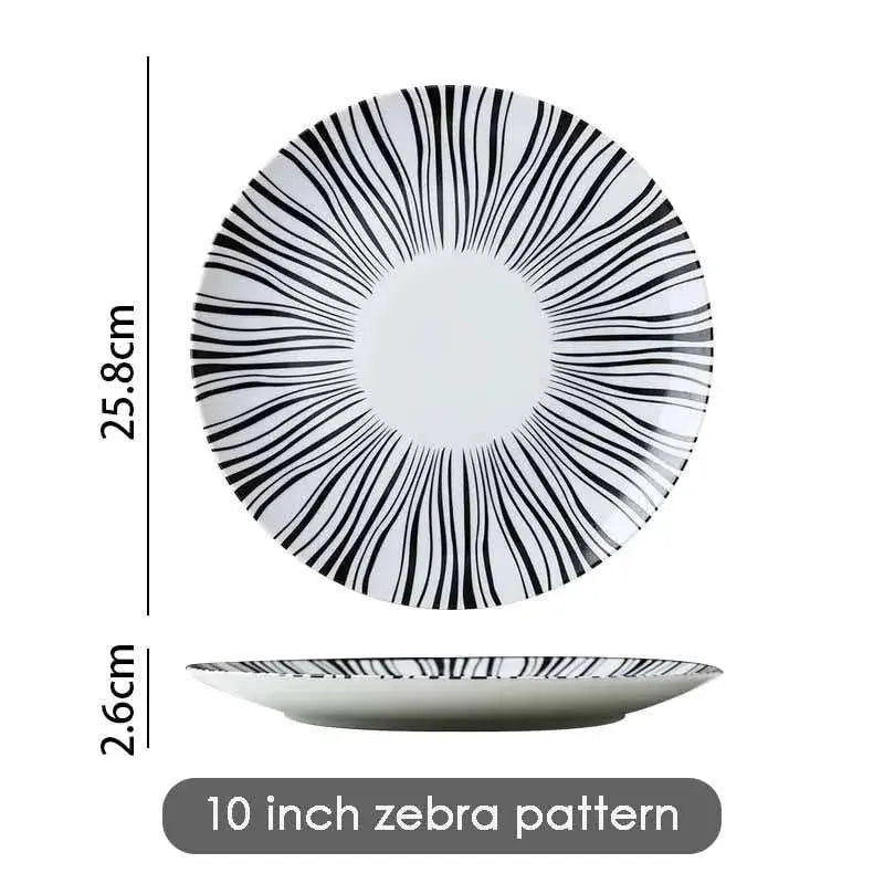 Geometric Pattern Ceramic Dinner Set - Julia M LifeStyles