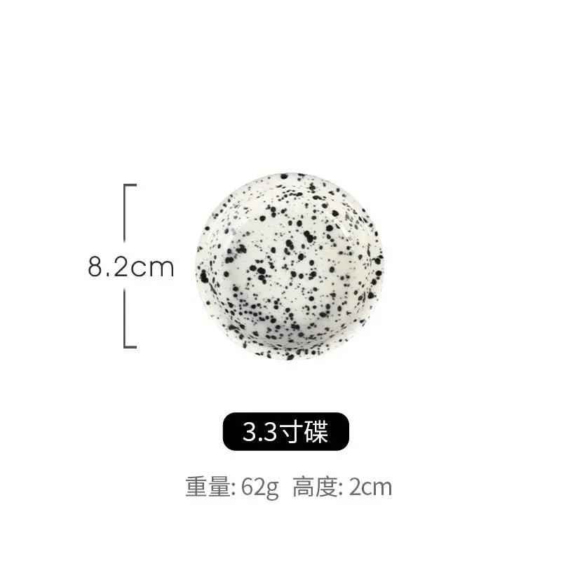 Japanese Style Retro Black White Spotted Ceramic Tableware Set - Julia M LifeStyles