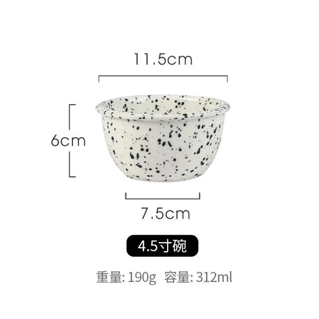 Japanese Style Retro Black White Spotted Ceramic Tableware Set - Julia M LifeStyles