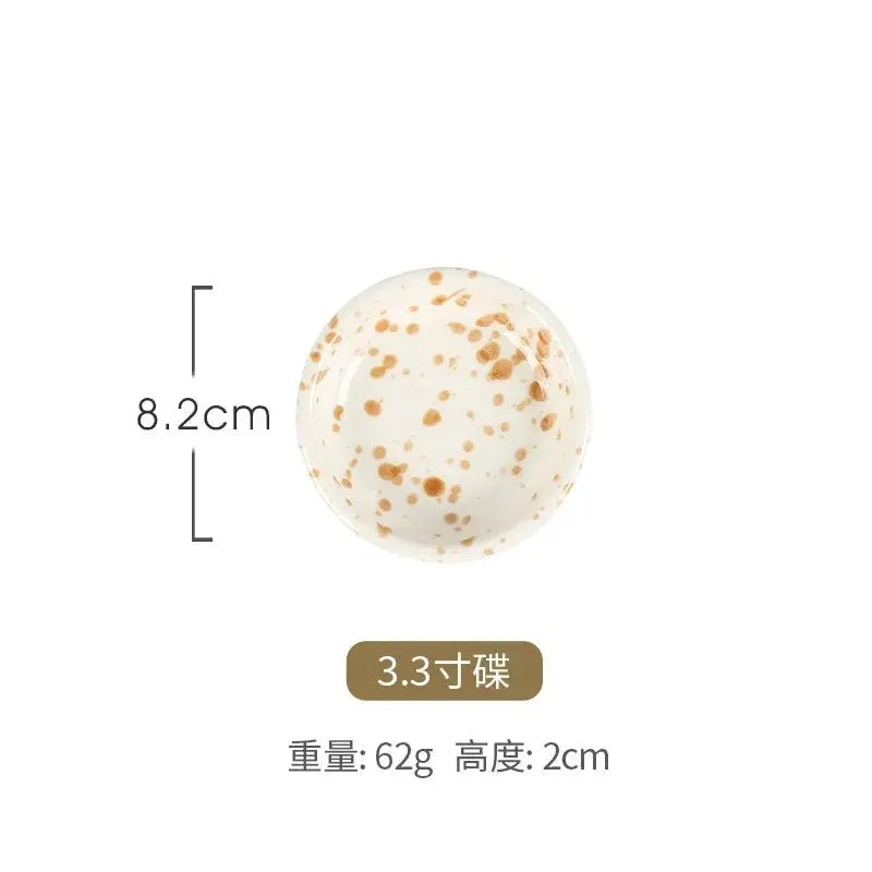 Japanese Style Ins Retro Irregular Black White Spotted Tableware High Aesthetic Value Ceramic Bowls Plates Sets Household Use - Julia M LifeStyles