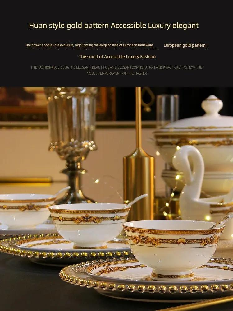Accessible Luxury 60 Gifts European Style Hotel Bone China Tableware - Julia M LifeStyles