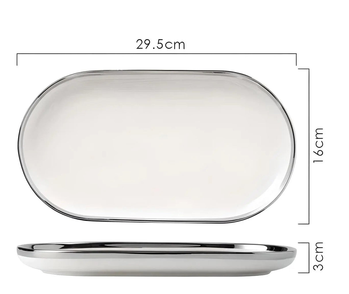 Elegant Silver-Edged Ceramic Dinner Set - Julia M LifeStyles