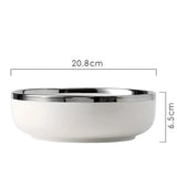 Elegant Silver-Edged Ceramic Dinner Set - Julia M LifeStyles