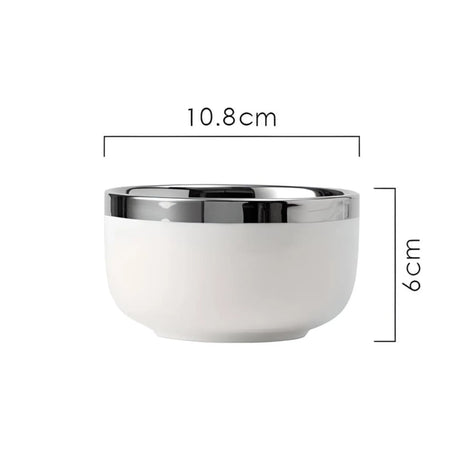 Elegant Silver-Edged Ceramic Dinner Set - Julia M LifeStyles