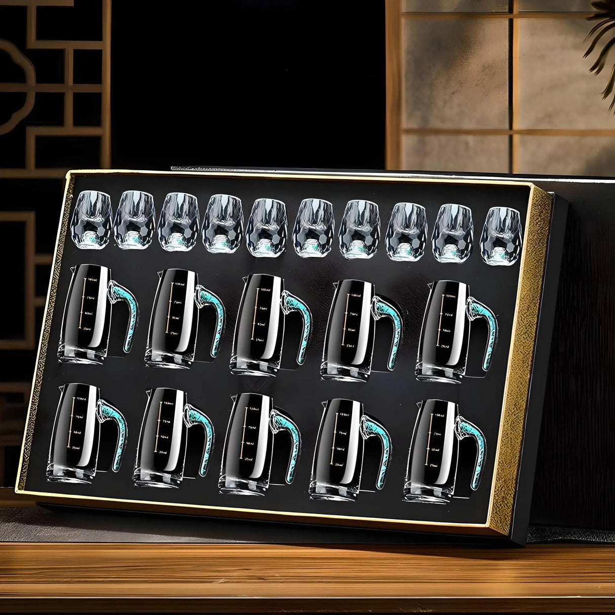 Crystal Elegance: 10-Piece White Wine Glass Set with Gold Accents - Julia M LifeStyles