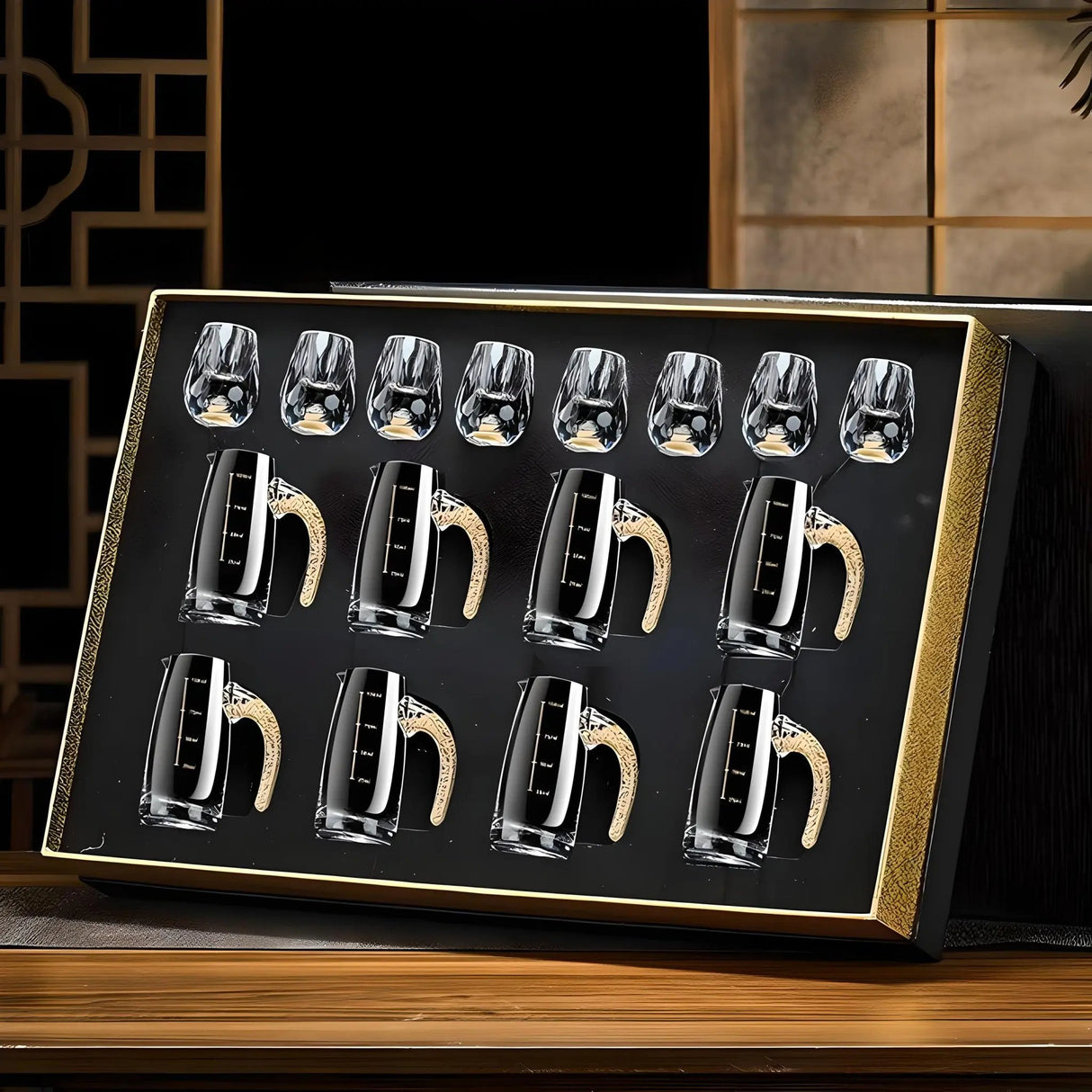 Crystal Elegance: 10-Piece White Wine Glass Set with Gold Accents - Julia M LifeStyles