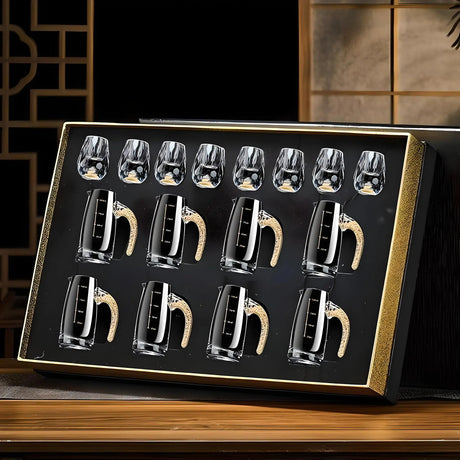 Crystal Elegance: 10-Piece White Wine Glass Set with Gold Accents - Julia M LifeStyles