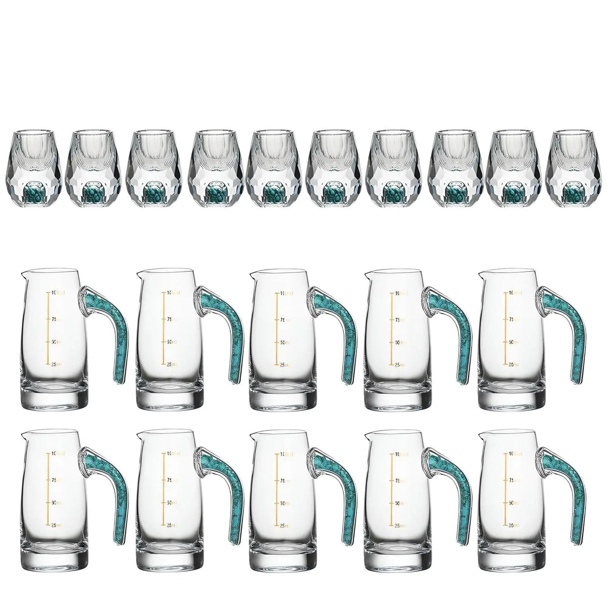 Crystal Elegance: 10-Piece White Wine Glass Set with Gold Accents - Julia M LifeStyles