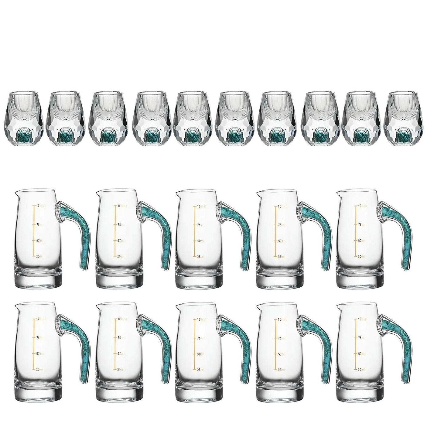 Crystal Elegance: 10-Piece White Wine Glass Set with Gold Accents - Julia M LifeStyles