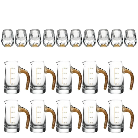 Crystal Elegance: 10-Piece White Wine Glass Set with Gold Accents - Julia M LifeStyles