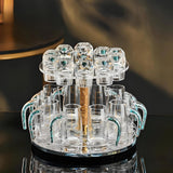 Crystal Elegance: 10-Piece White Wine Glass Set with Gold Accents - Julia M LifeStyles