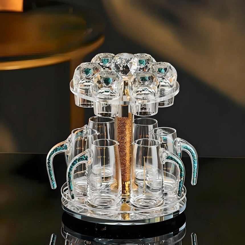 Crystal Elegance: 10-Piece White Wine Glass Set with Gold Accents - Julia M LifeStyles