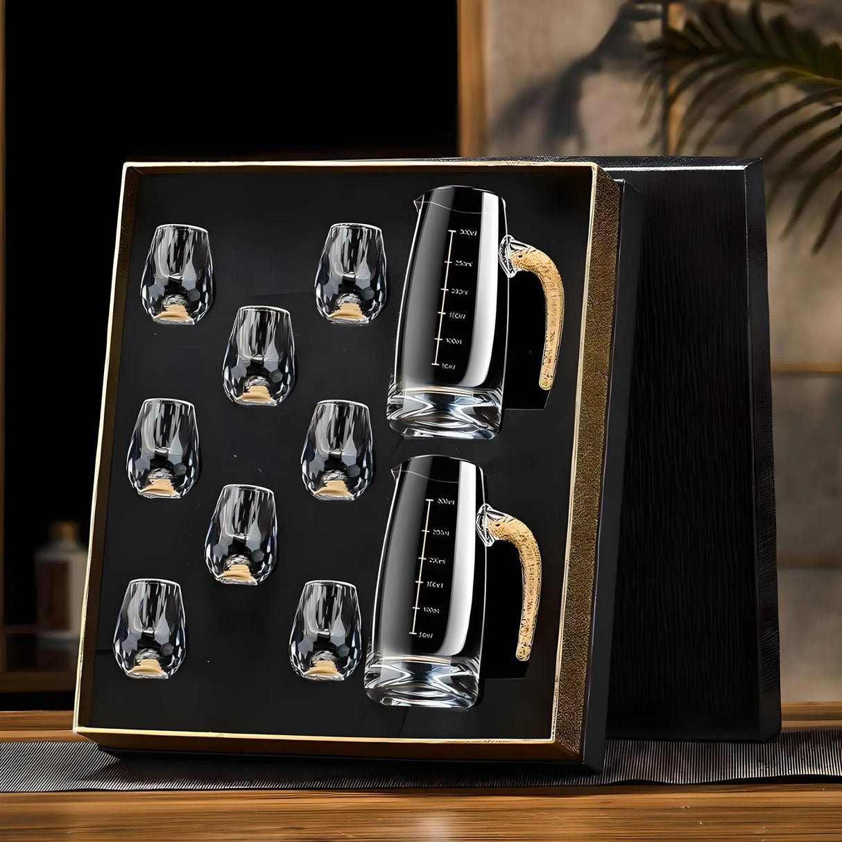 Crystal Elegance: 10-Piece White Wine Glass Set with Gold Accents - Julia M LifeStyles