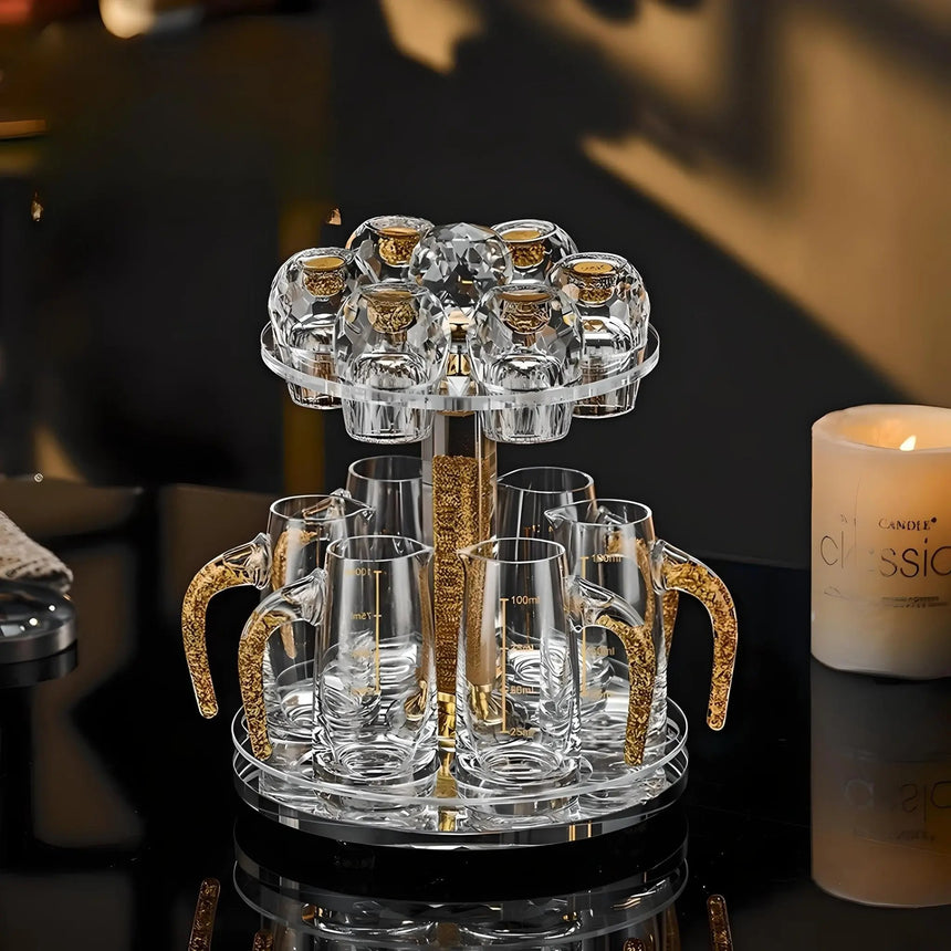 Crystal Elegance: 10-Piece White Wine Glass Set with Gold Accents - Julia M LifeStyles