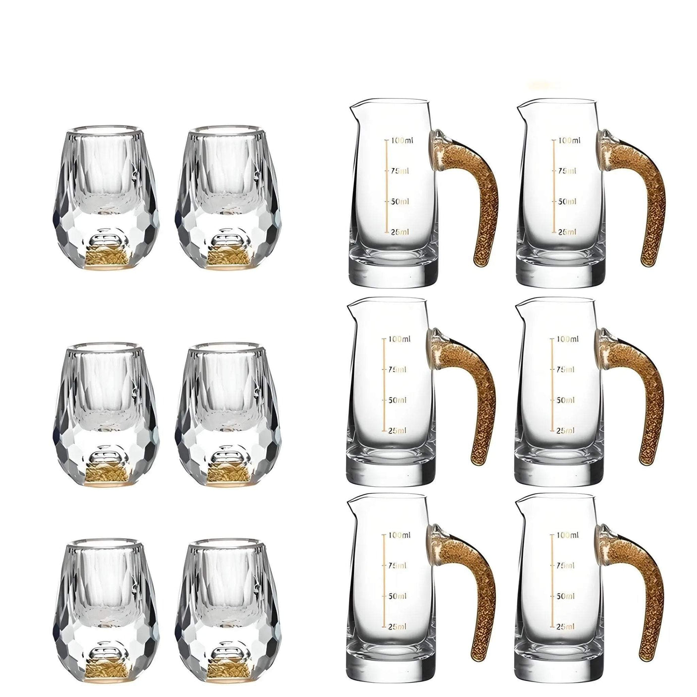 Crystal Elegance: 10-Piece White Wine Glass Set with Gold Accents - Julia M LifeStyles