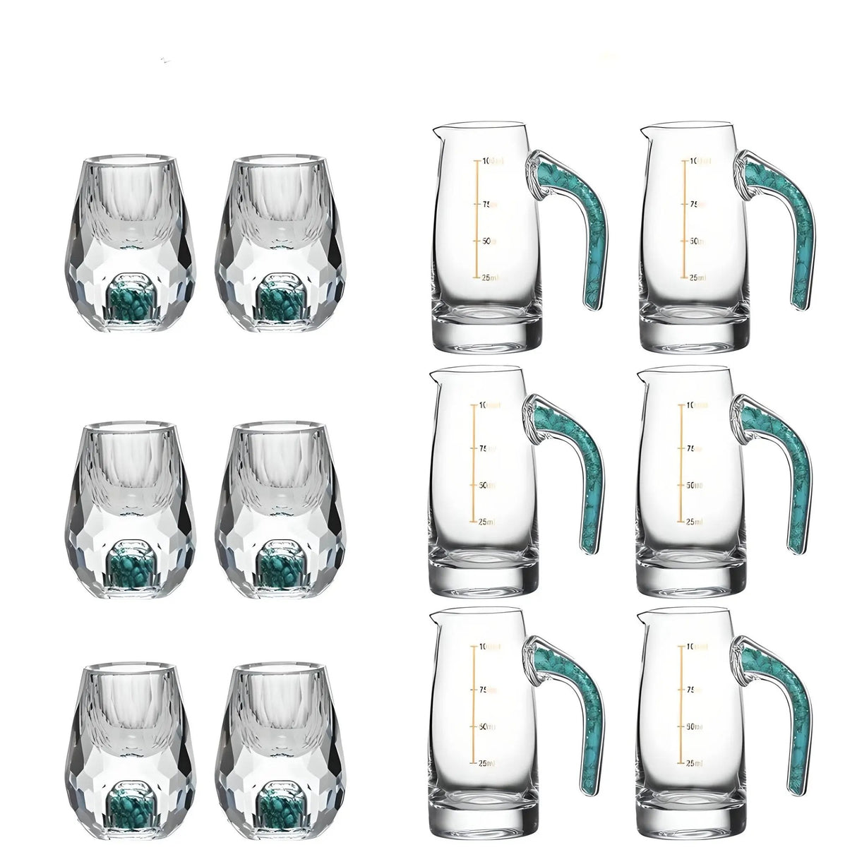 Crystal Elegance: 10-Piece White Wine Glass Set with Gold Accents - Julia M LifeStyles