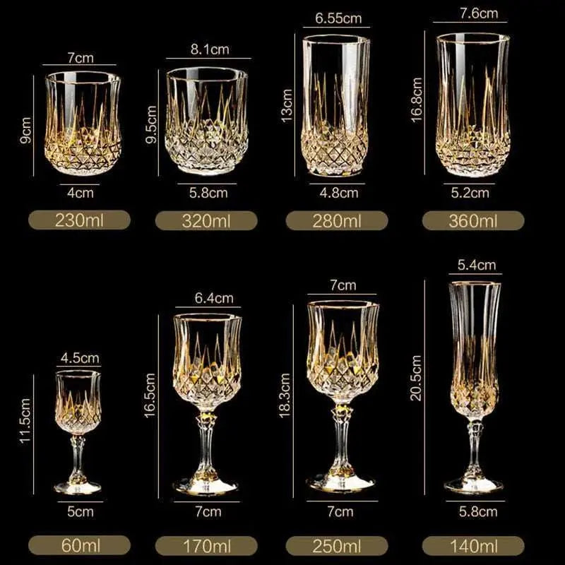 European Elegance Crystal Whiskey and Wine Glass Set - Julia M LifeStyles