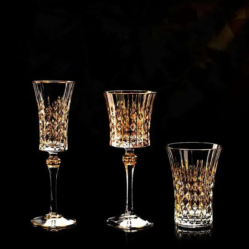 European Elegance Crystal Whiskey and Wine Glass Set - Julia M LifeStyles