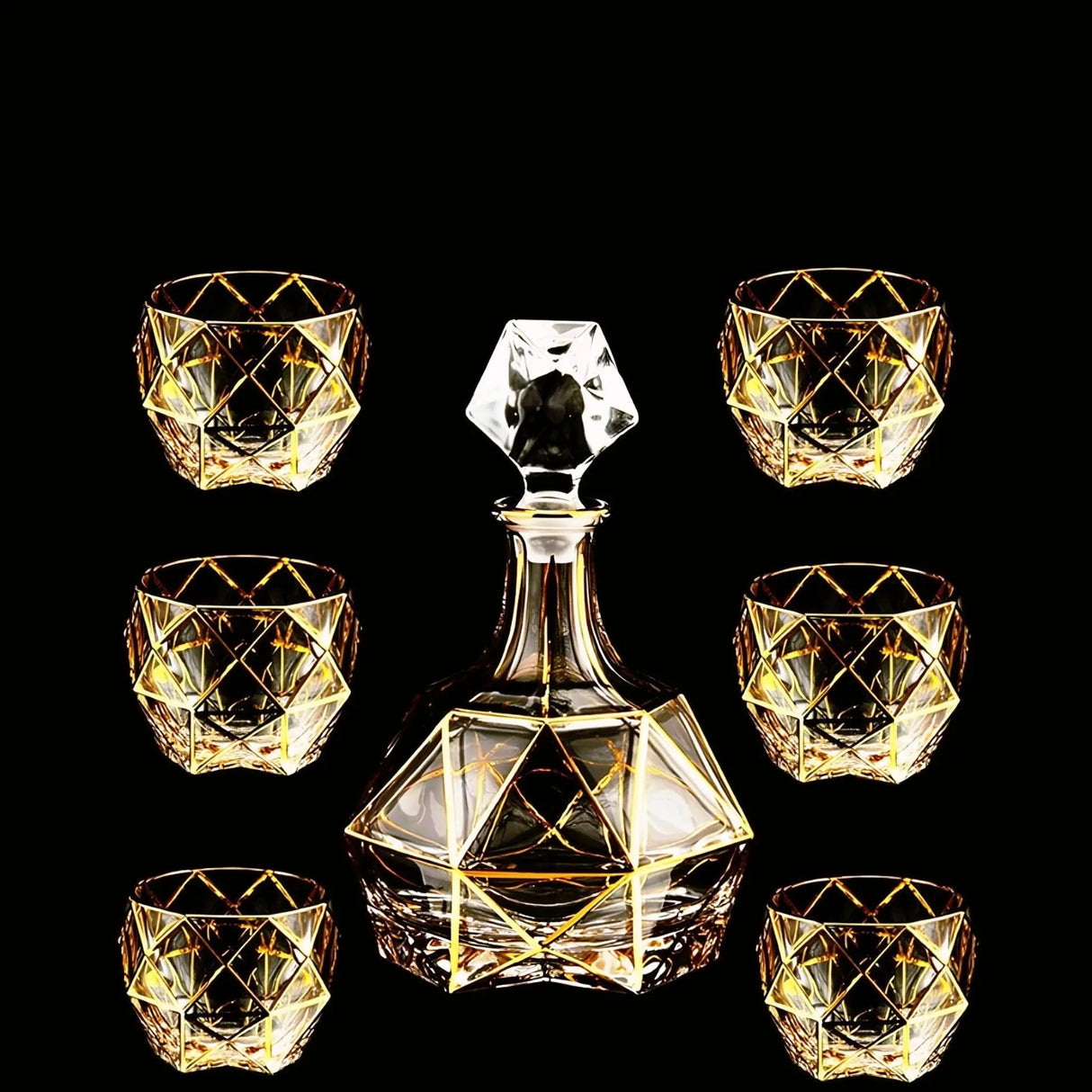 Gold-Lined Crystal Whisky & Wine Glass Set - Julia M LifeStyles